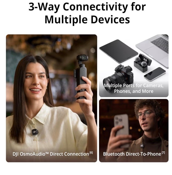 DJI Mic Mini (1 TX+1 RX) Wireless Lavalier Microphone for iPhone/Camera/Android