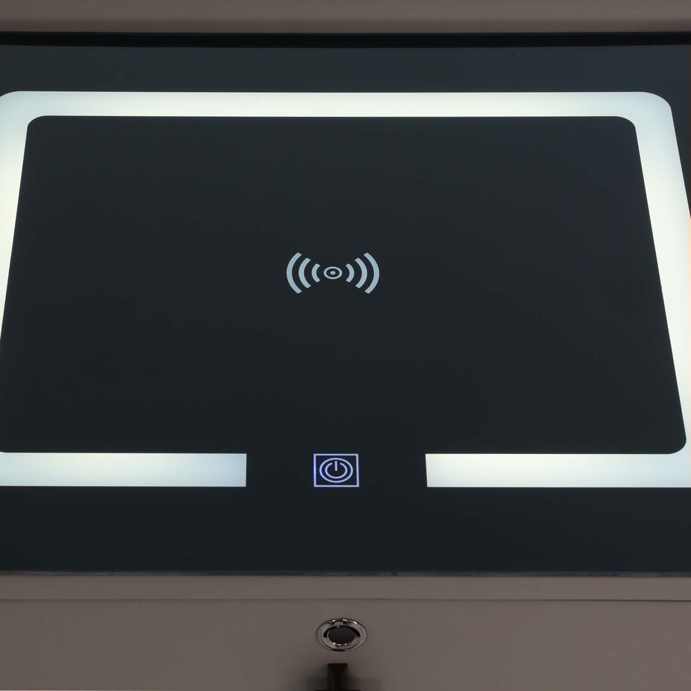 Bluetooth Speaker Smart Bedside Table with Light USB & Wireless Charging