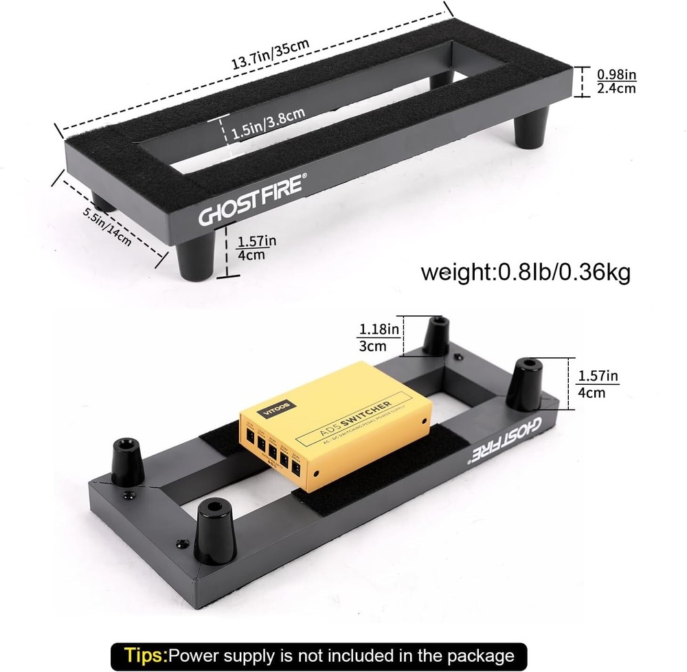 Ergonomic Ghost Fire Guitar Pedal Board - Lightweight Design & Magic Tape Ready