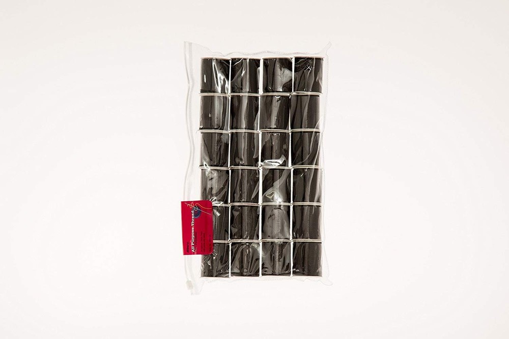 24 Polyester Sewing Thread Spools 200 Yards Each - Black