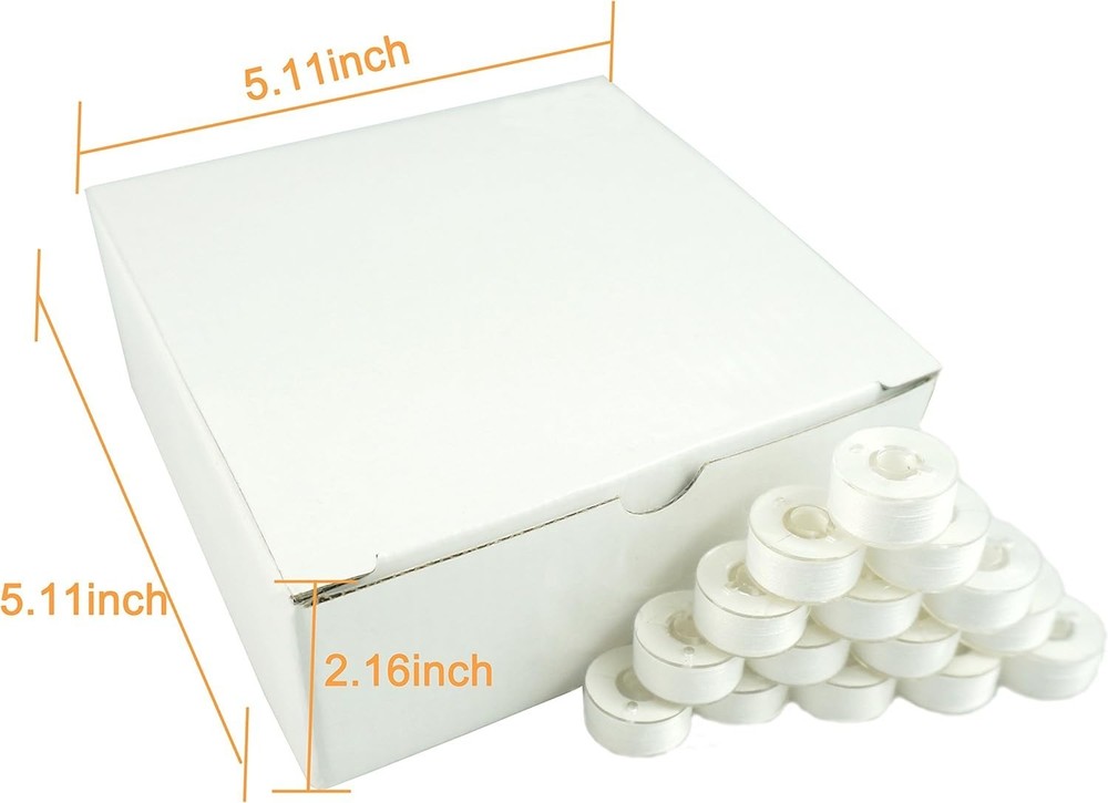 White Plastic Sided Bobbin Thread 144pcs Value Pack