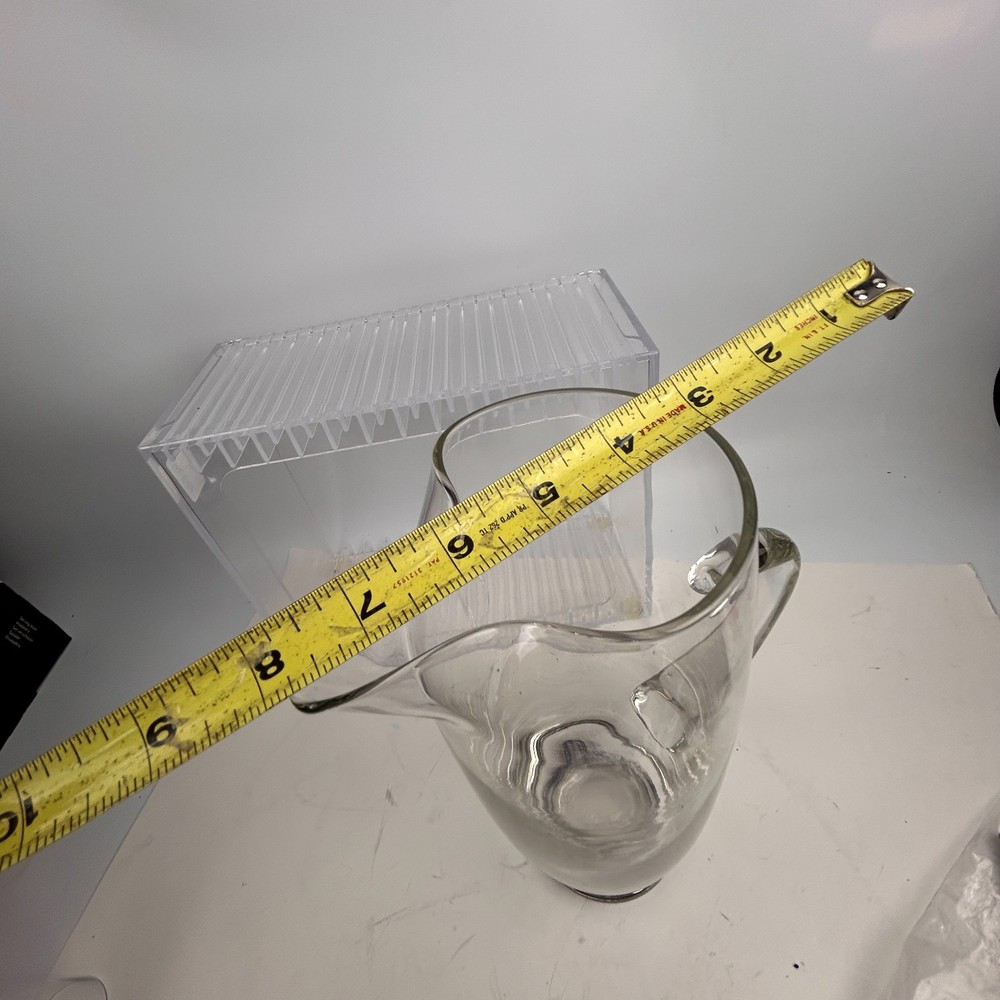 Silver Smith Studio Glass and Silverplated Cocktail Pitcher