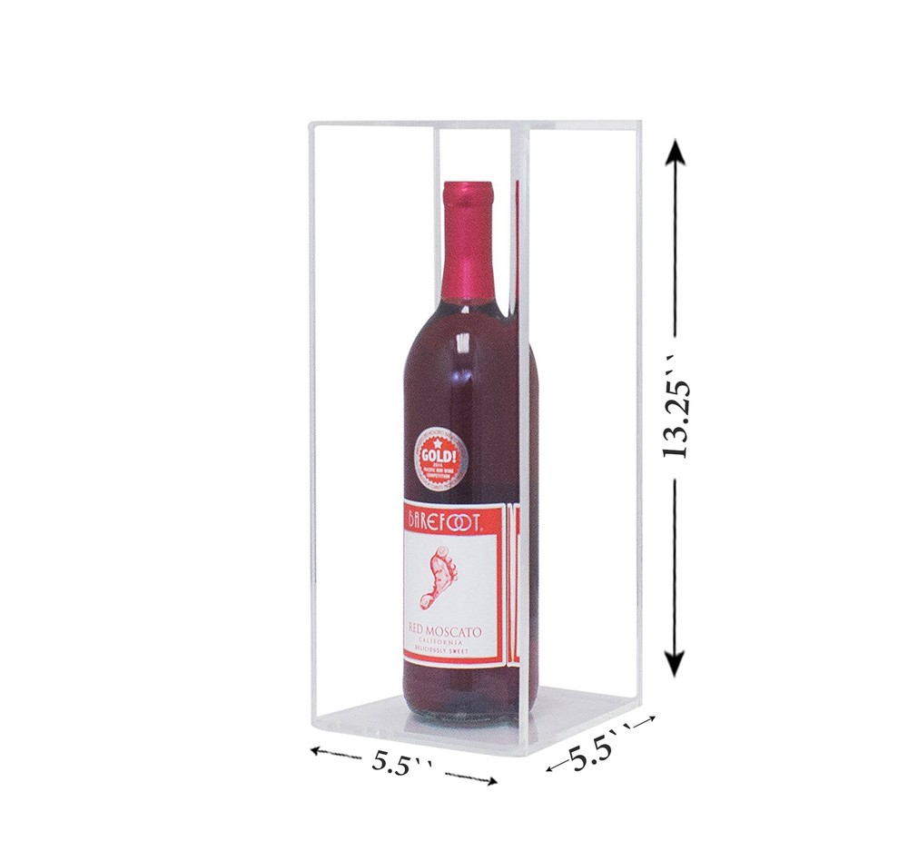 Deluxe Clear Back Acrylic Wine Bottle Display Case (A017-CB)