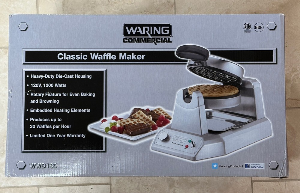 Waring Single Classic Waffle Iron WWD180