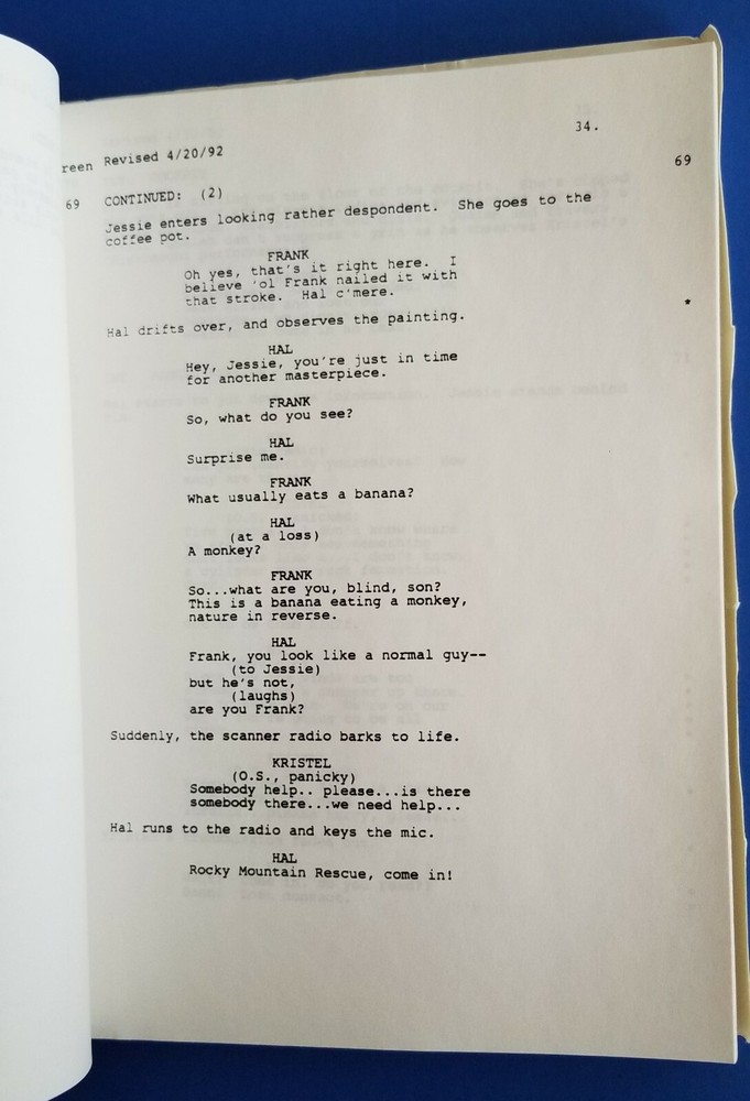 CLIFFHANGER original shooting script 1993 SYLVESTER STALLONE JANINE TURNER rocky