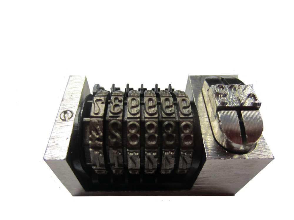 Numbering Machine 6 Digits Backward No. SKIP 3 Letterpress Windmill Heidelberg
