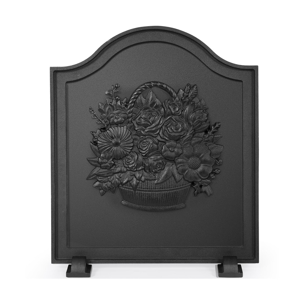 Firebacks for Fireplace,Cast Iron Fireback with Feet,Fireplace Back Plates,He...