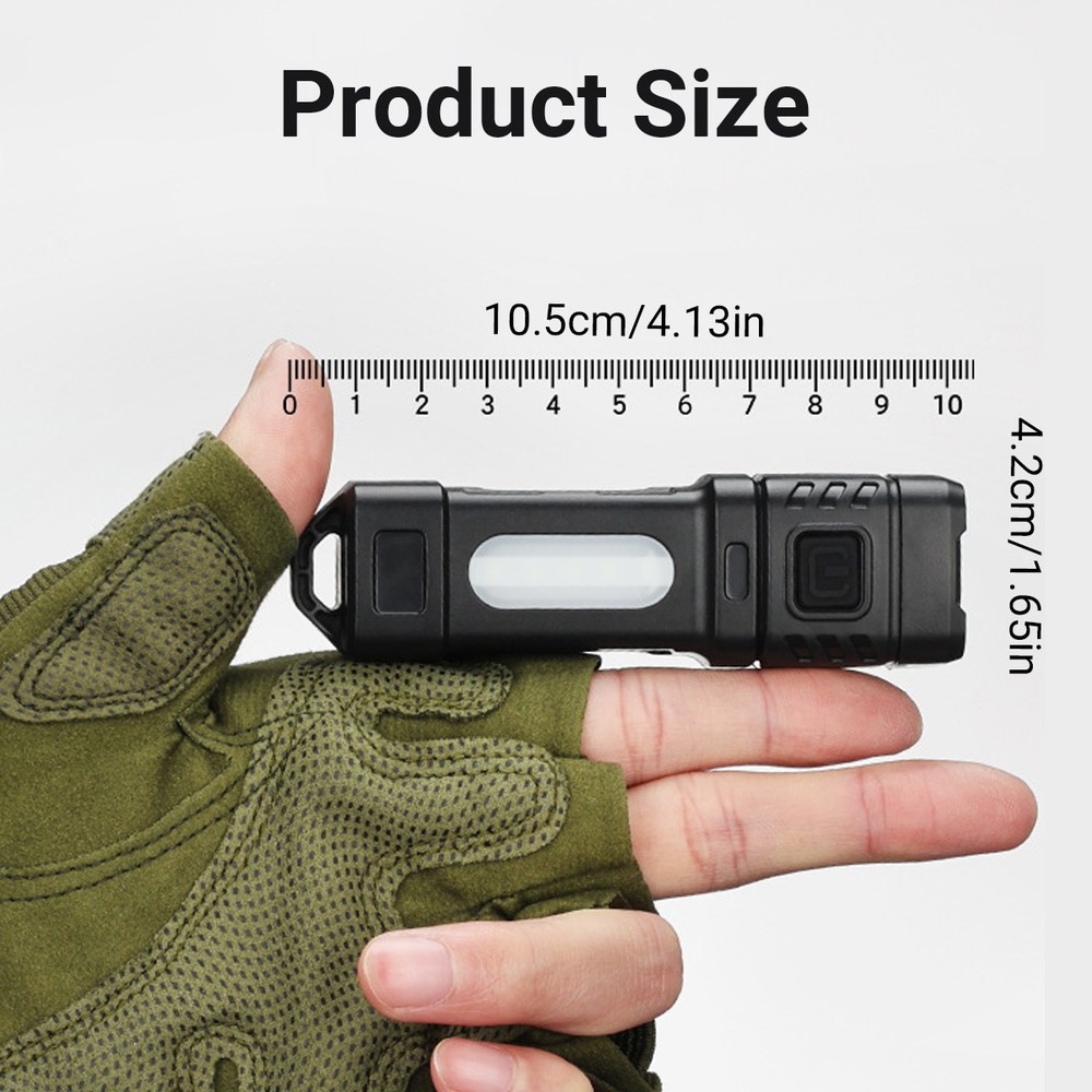 3x Mini Flashlight Rechargeable LED Small Flashlight Pocket Light EDC Work Light