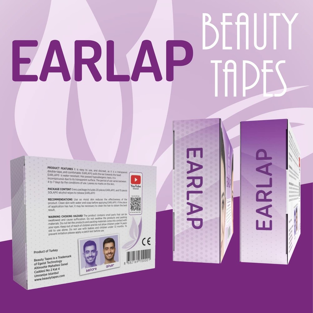EARLAP Ear Corrector, Contain 20 Ear Tape, Solve Big Ear Problem with Ear Sti...