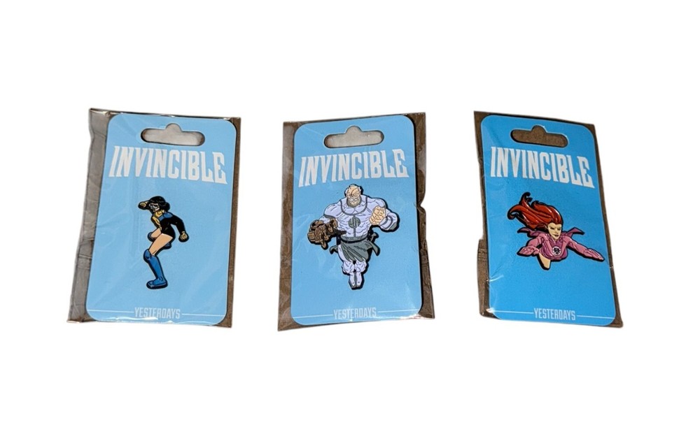 SKYBOUND INVINCIBLE - Yesterdays Enamel Pin 3 Piece Lot