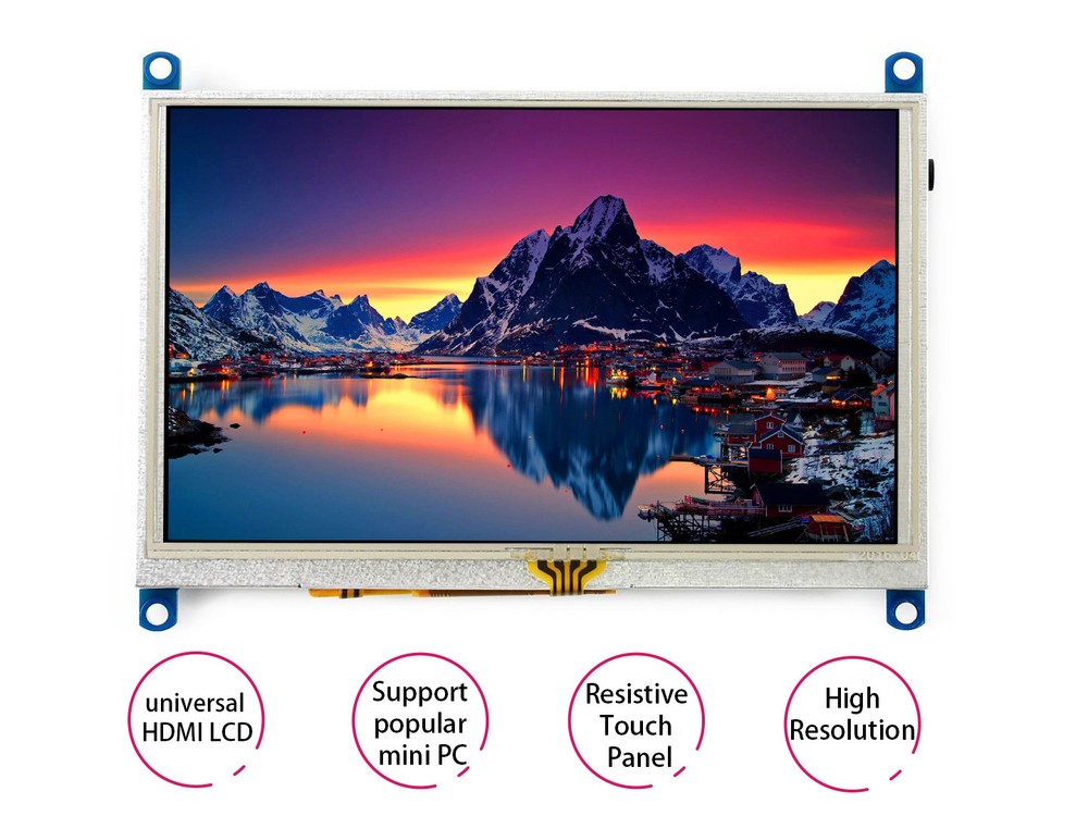 Waveshare 800x480 5inch Resistive Touch Screen LCD for Raspberry Pi 4B/3B+/3B