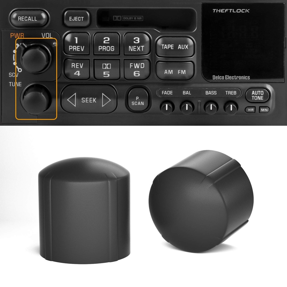 Stereo Volume Control Knobs Kit for GMC Cadillac Chevrolet - 2 PCS
