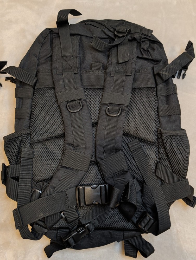 Black Tactical MOLLE Backpack Hydration Compatible Hiking Military Pack