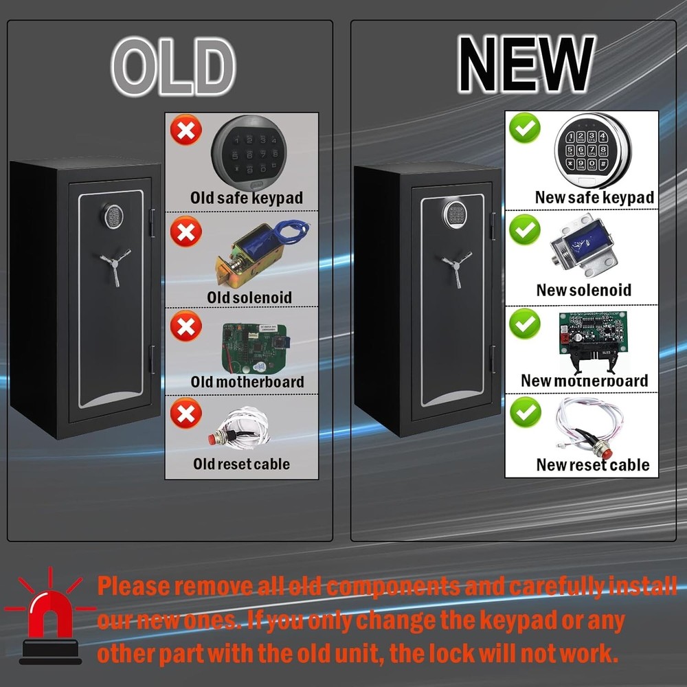 High quality Gun Safe Lock Replacement Chrome Keypad With Solenoid Lock