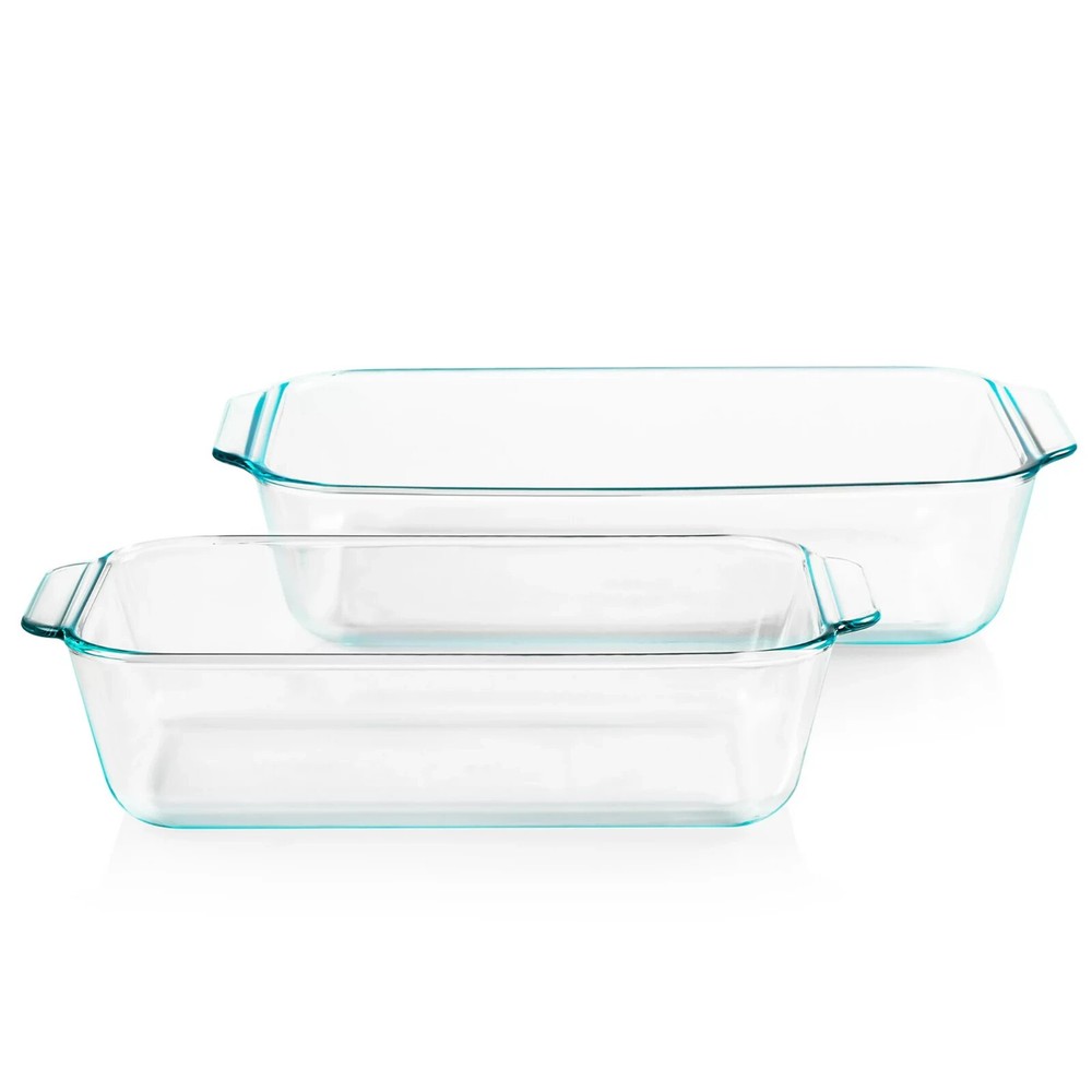 Pyrex Bake It 2 Piece Deep Oblong Glass Bakeware Set