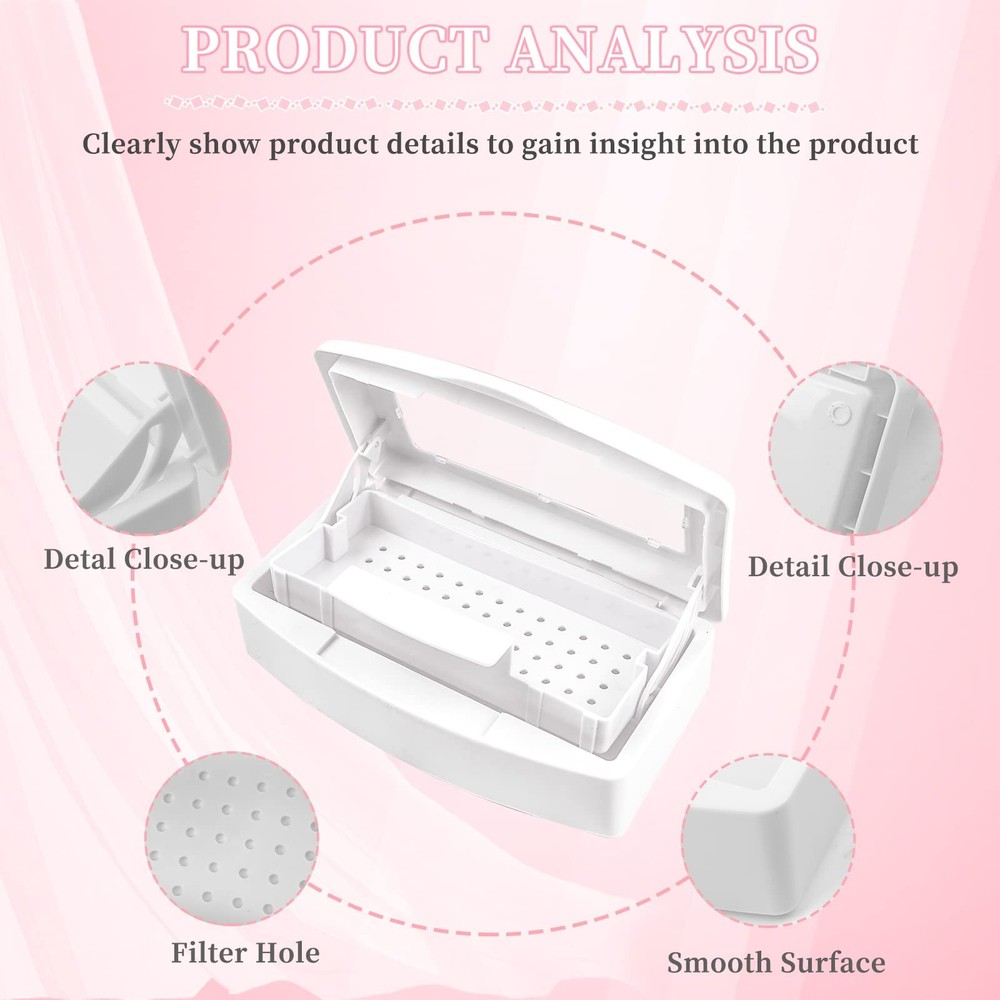 Nail Tool Sterilizer Box, Plastic Sterilizing Tray, Plastic Clean Sterilizing...