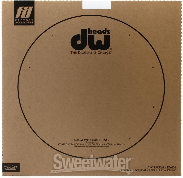 DW Coated/Clear Bass Drumhead - 22"