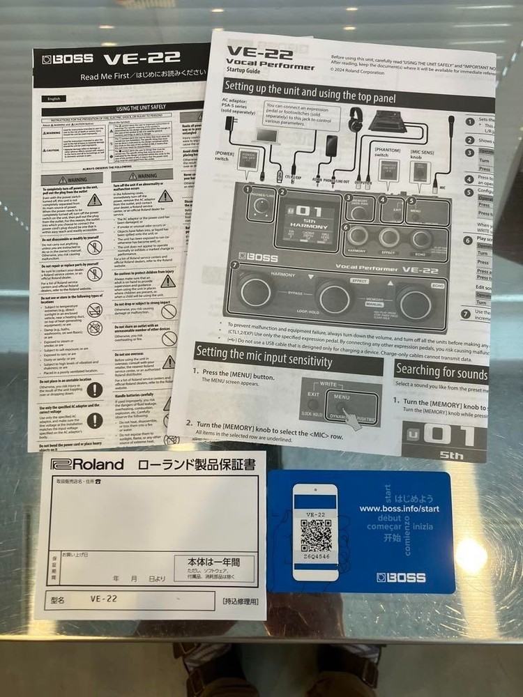 Boss VE-22 Vocal Performer Vocal Multi-Effects Red USB-C Audio Interface Compact