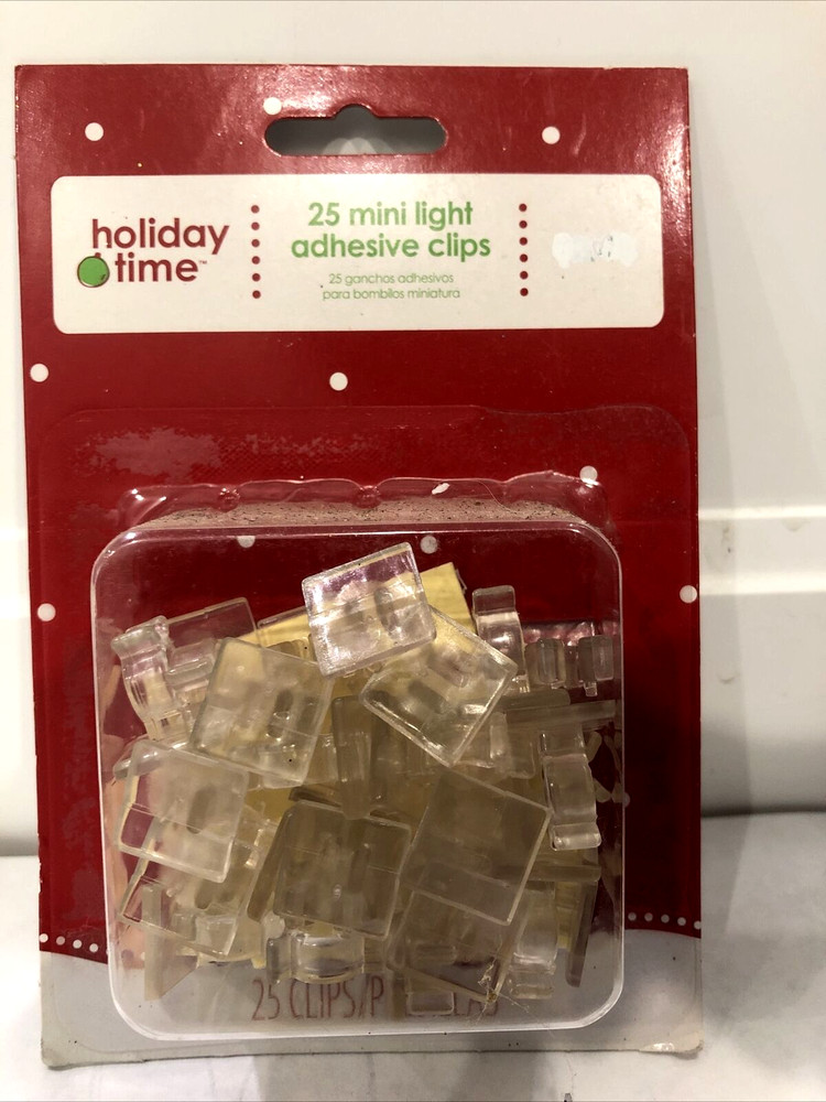 New Holiday Time 25 Mini Light Clips with Adhesive