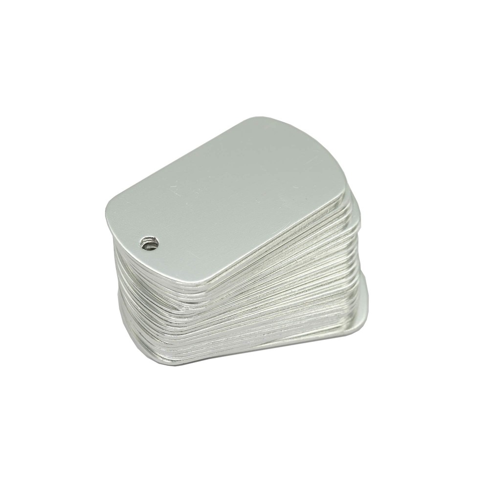 Anodized Aluminum Engraving Blank Tags Stamping Blanks 50 Pack Silver