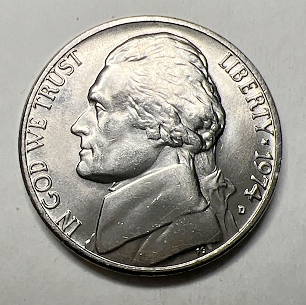 1974 D Jefferson Nickel Full Steps and errors rare