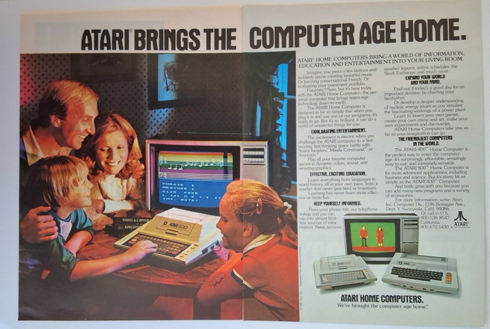 ATARI 400 Computer System -  1979 - 1981 AD LOT Old Vintage HighTech Art Decor