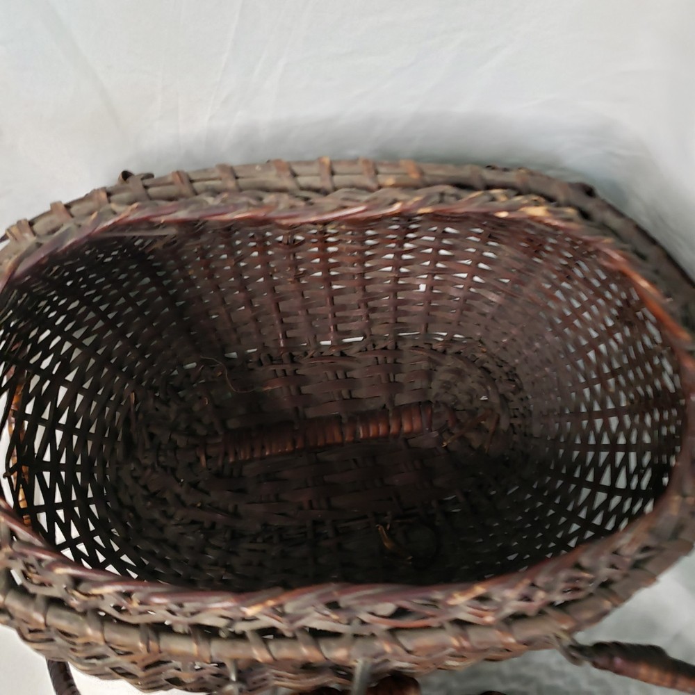 Amish Kavli sket Basket Double Handle Wicker Woven Storage