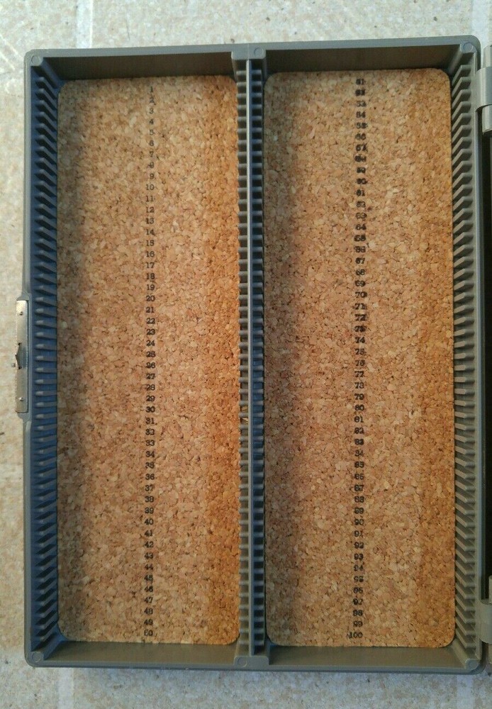 Microscope Slide Box Plastic Grey Used Capacity 100 Slides Microslide