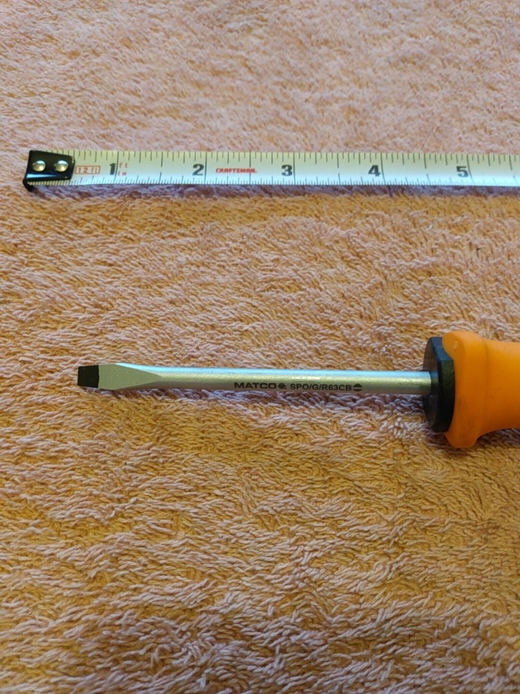Matco Tools Slotted Screwdriver Orange New