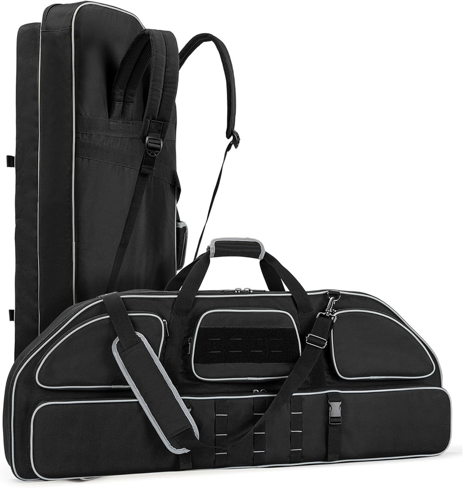 Padded Compound Bow Case with Arrow Pocket & Backpack Strap for Hunting