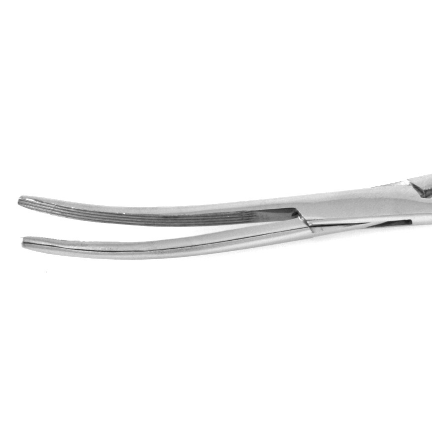 Rochester Carmalt Forceps 8" Curved Jaws Longitudinal Serrations Locking Handle