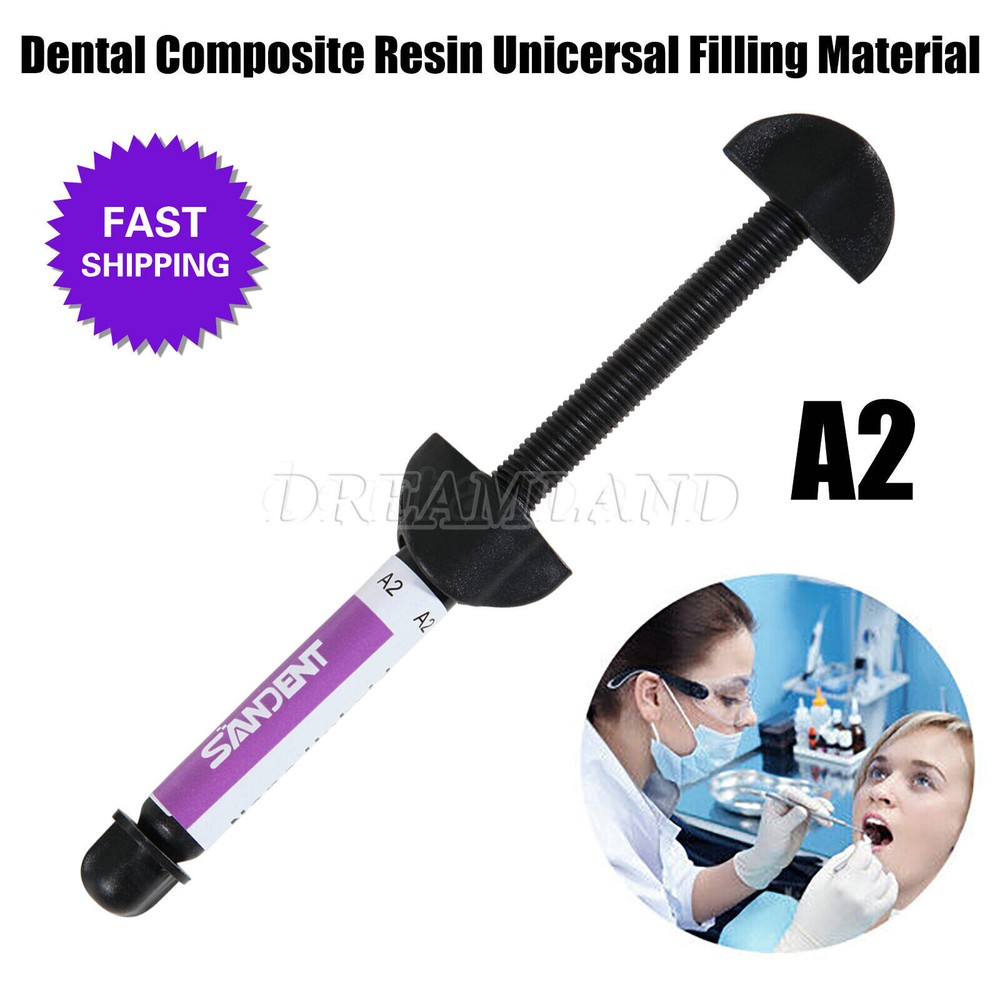 2 Packs Dental Composite Universal Light Cure Resin 4g/Syringe A2 DING