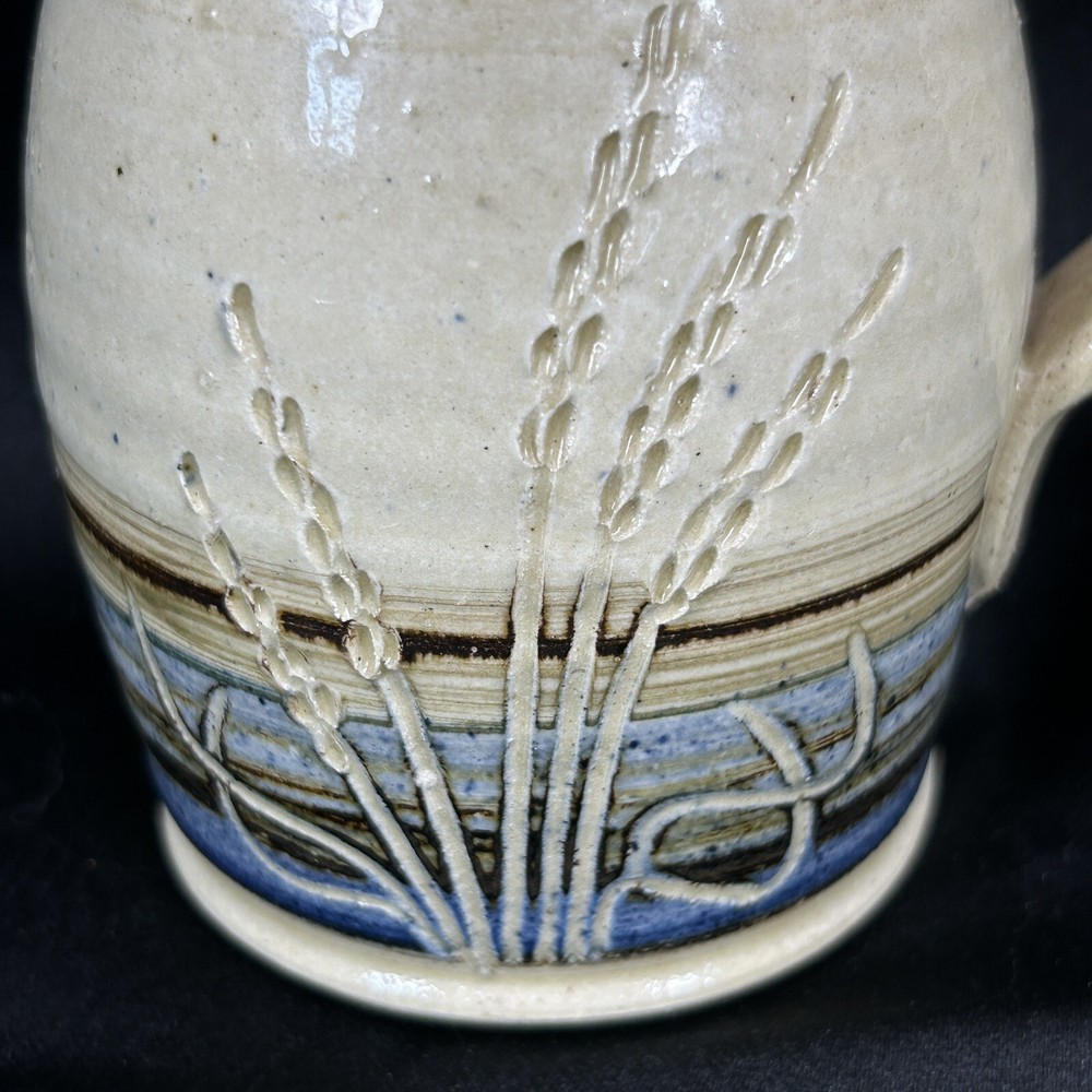 BARROWS STUDIO Pottery Creamer w/ Wheat Design From Elgin Oregon