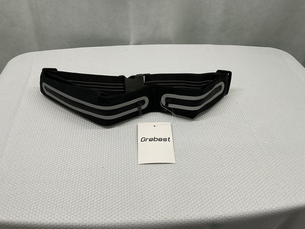 Running Belt, Slim 2 Zippered Pockets, Adjustable