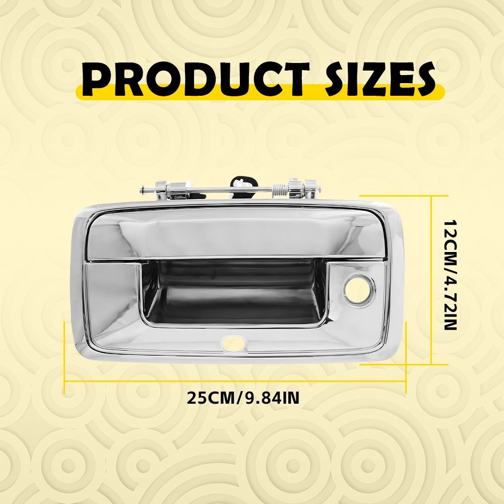 Upgraded Chrome Handle Tailgate with Camera Hole for Chevy Silverado 1500 2500