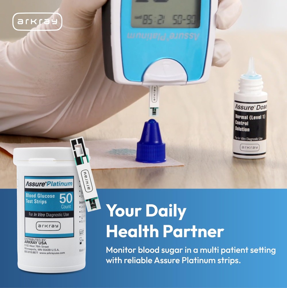 Platinum Glucose Test Strips – No Coding Required, 0.5 Microliter Sample, Acc...