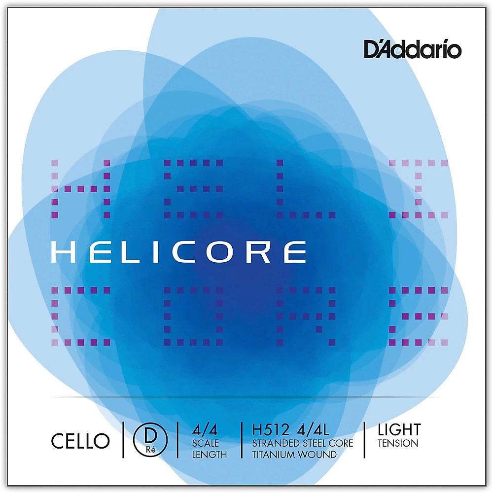 D'Addario Helicore Series Cello D String 4/4 Size Light