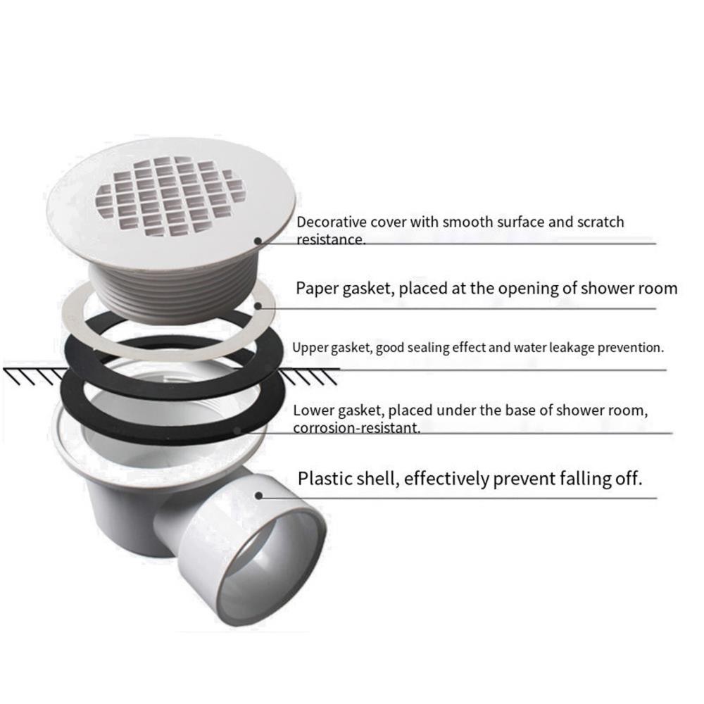 1.5 Inch Side-Outlet Drain Strainer for Low Profile Shower Base Efficient Draina