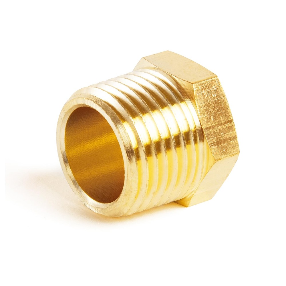 ChillWaves Brass Pipe Fitting, Outer Hex Head Socket Plug 1/4" NPT, Gold
