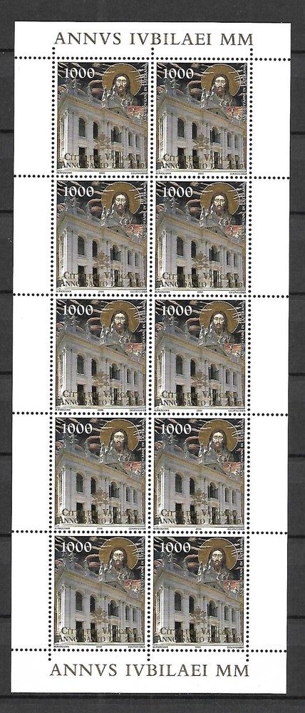 (FS347) Vatican 2000 Holy Year (7th issue) gold big Full Sheets MNH