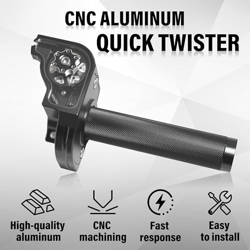 7/8" 22mm CNC Aluminum Quick Twist Throttle Assembly Black-Upgraded Version