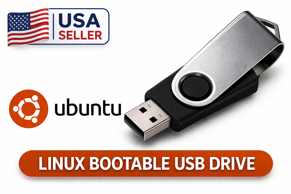 Ubuntu Linux Bootable USB Latest Version Ready to Use Fast Install Live OS