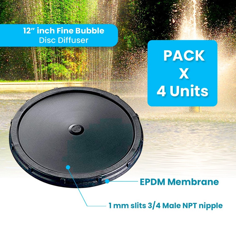ECO350-E | 12” EPDM Fine Bubble Disc Diffuser | SSI Aeration Original (4 Pack)