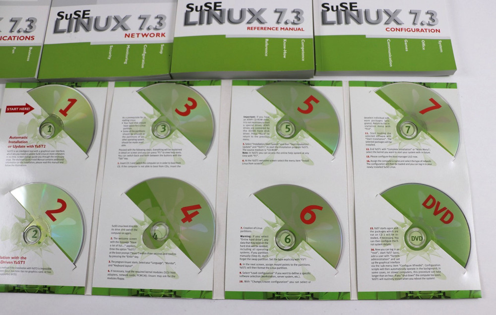 SuSE Linux 7.3 Professional 8 Disc CD Rom -