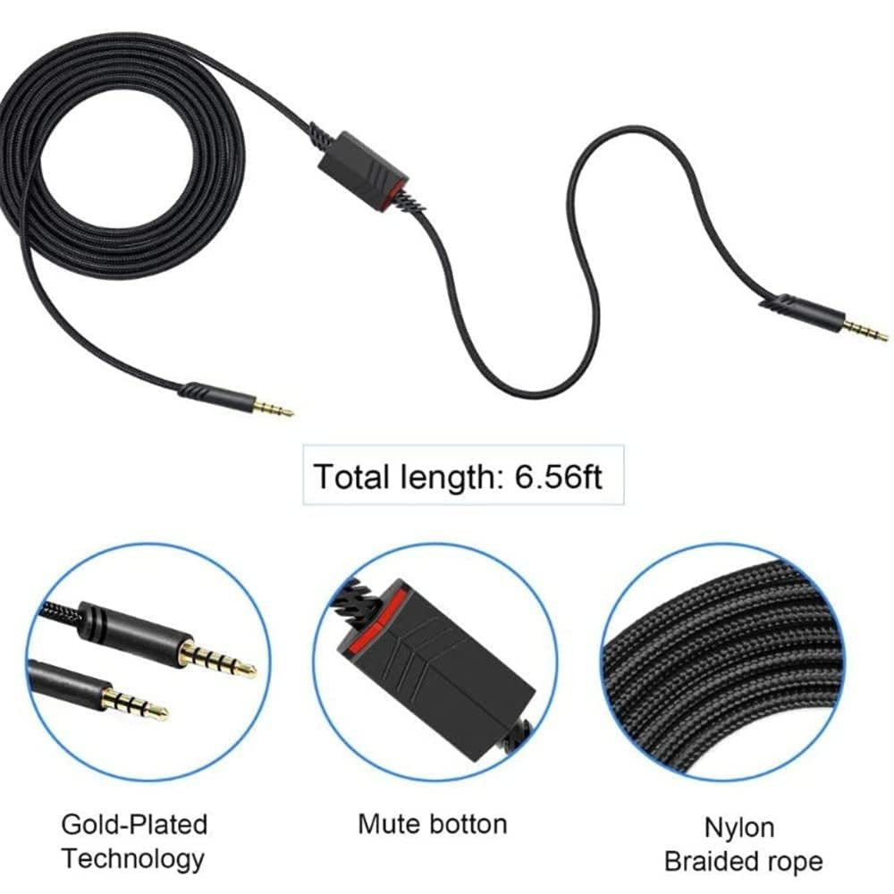 Leclooc Replacement A40 Cord Compatible with Astro Headset, Inline Mute Audio Ca