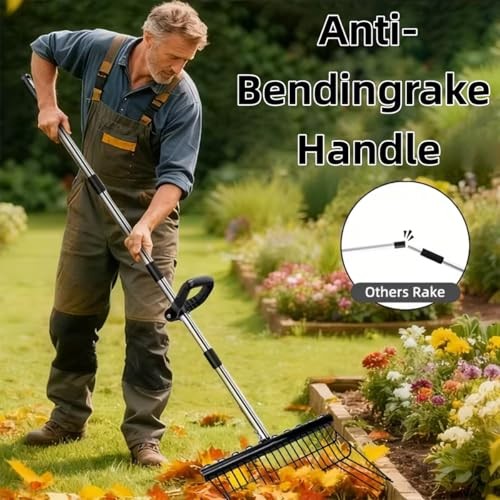 65In Pitch Forks for Garden, Long Handle Adjustable Steel Handle, Rustproof