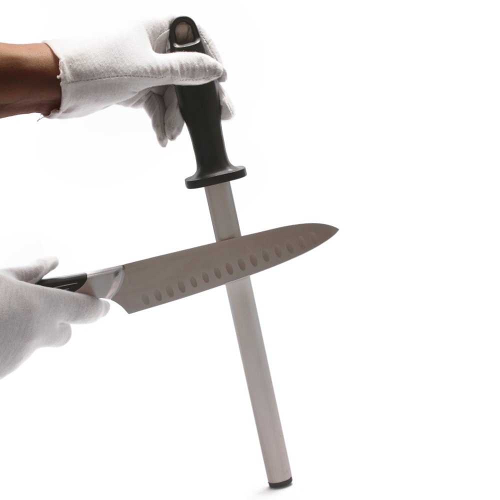 10" Diamond Sharpening RodKitchen Knife Sharpener Steel, Restaurant Sharpening