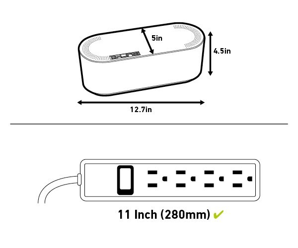 D-Line Cable Management Box Hide And Conceal Power Strips Electrical Cords From