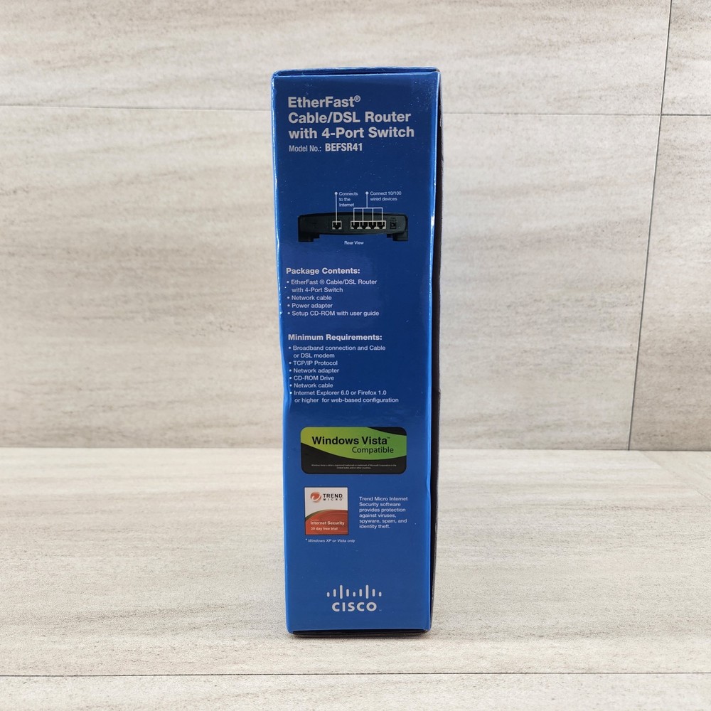 Linksys BEFSR41 EtherFast Cable/DSL Router 4-Port Switch Cisco Wired Networking