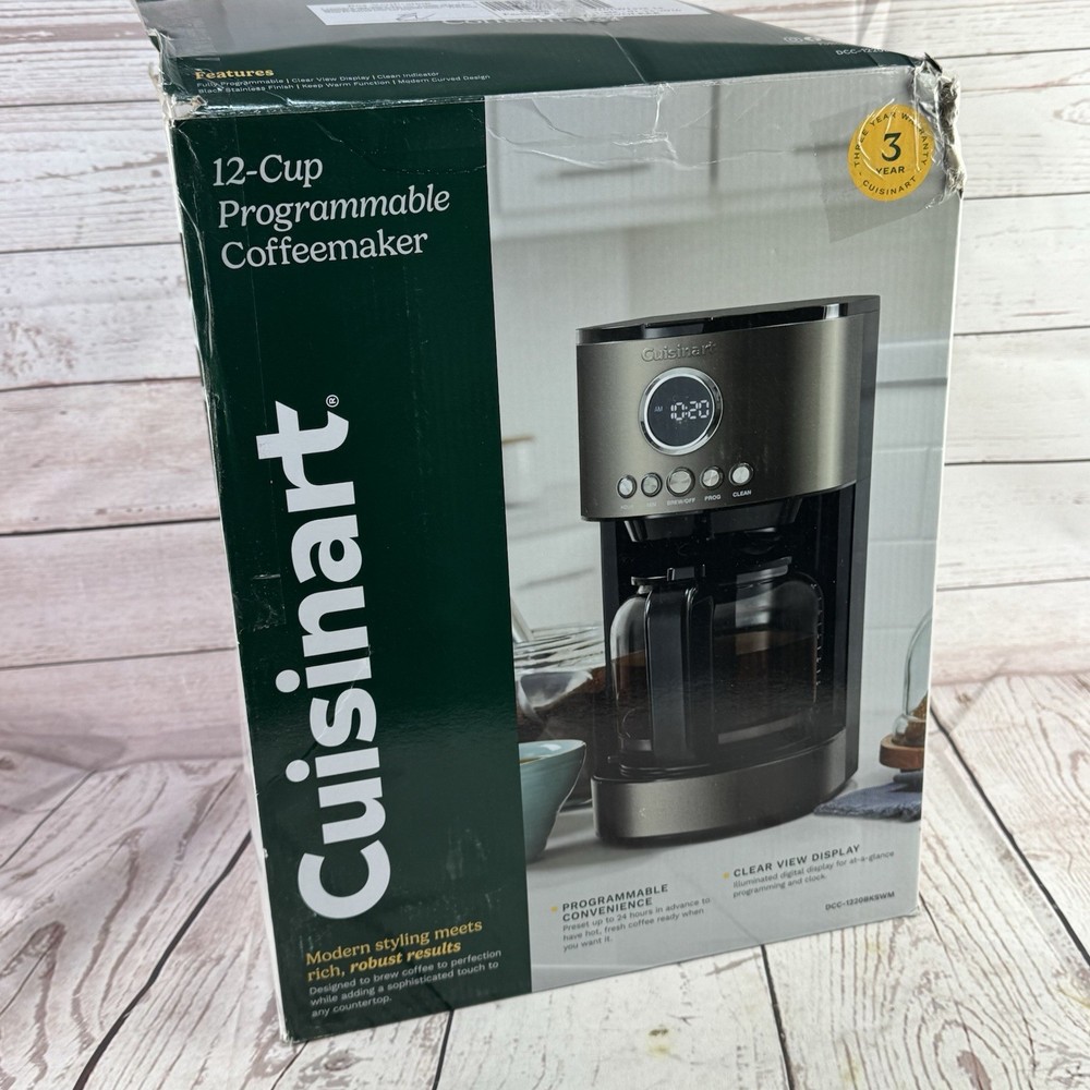 Cuisinart 12 Cup Coffee Maker Stainless Steel Black Programmable New Damaged